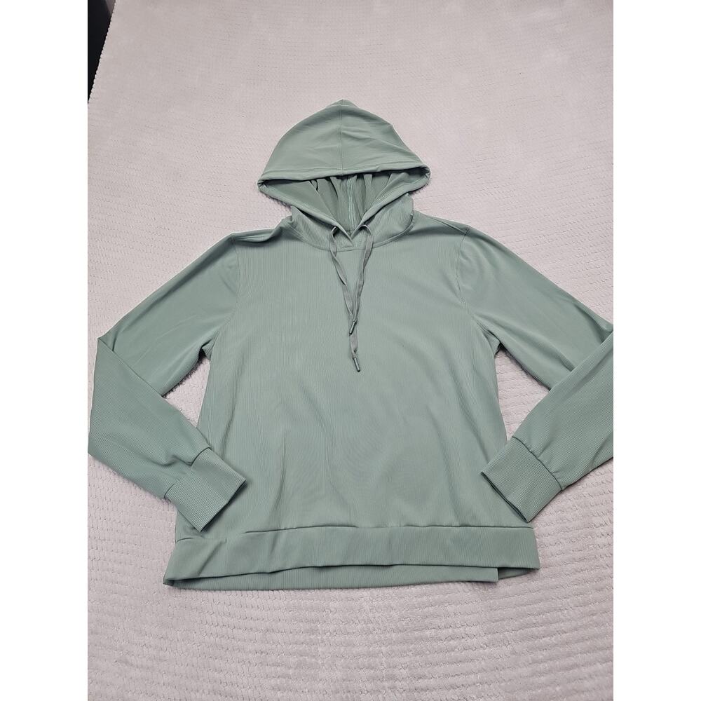 Recreation By Thread & Supply Sweatshirt Womens Large Green Ribbed Pullover